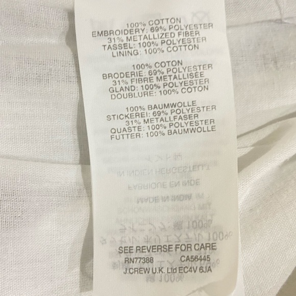 J crew cotton lined white shorts silver metallic embroidery pineapples medium - Picture 8 of 10